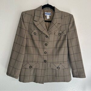 Vintage Pendleton Wool Plaid Blazer Coat 90s Minimalist Contemporary Capsule 6
